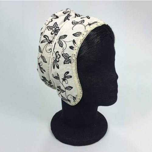Embroidered Linen Coif