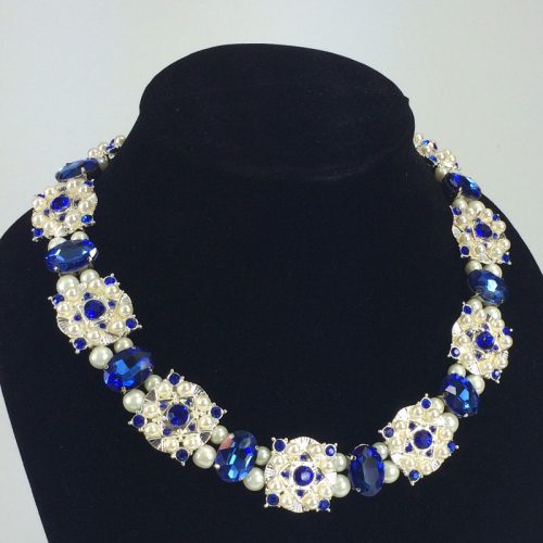 Bright Silver with Sapphire 18-20"
