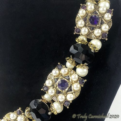 Antique gold with amethyst and jet 17-19" - Image 2