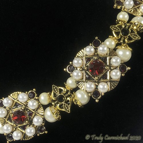 Antique gold with dark ruby 14-16" - Image 2