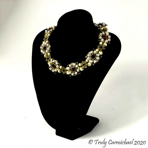 Antique gold with dark ruby 14-16"