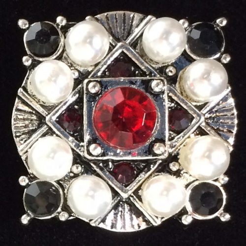 Antique Silver with ruby and jet