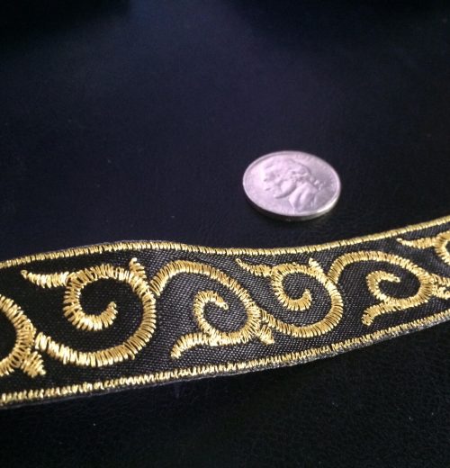 .8" metallic embroidered trim- 6 yd pc - Image 5