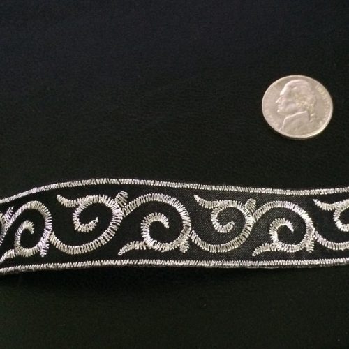 .8" metallic embroidered trim- 6 yd pc - Image 4