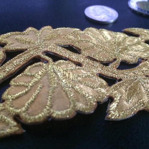 2.2" metallic cutwork trim