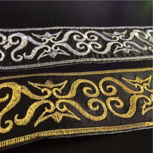 2" metallic embroidered trim