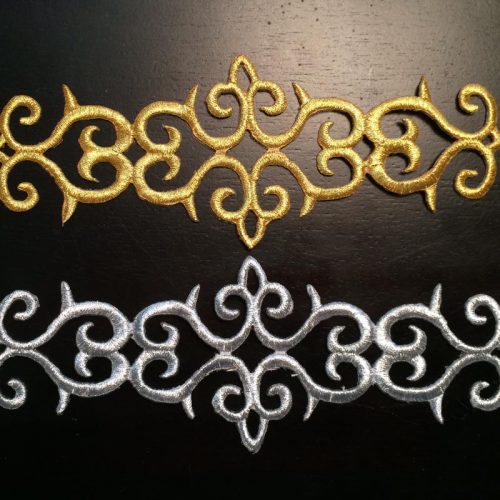 2.8" metallic cutwork trim