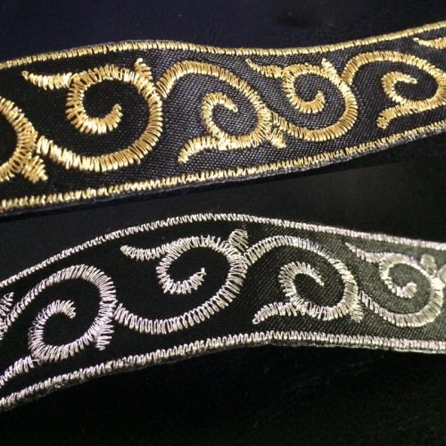 .8" metallic embroidered trim- 6 yd pc