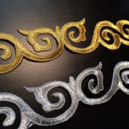1.6" metallic cutwork trim