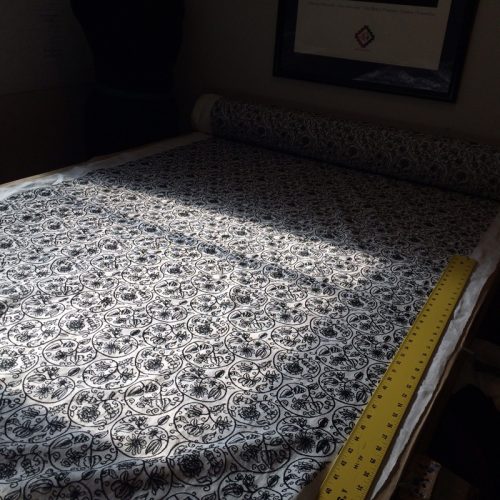 Replica blackwork linen fabric by the 1/2 yd - Image 3