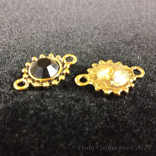 Antique gold/jet links - Image 2