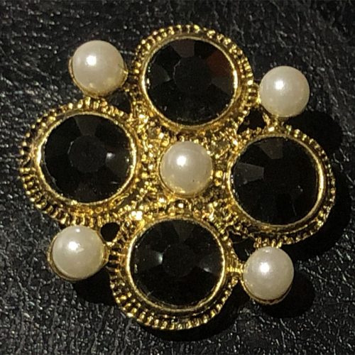 Antique Gold w/ All Jet Brooch