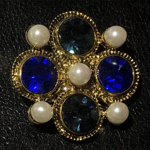 Antique Gold w/ Montana and Sapphire Brooch